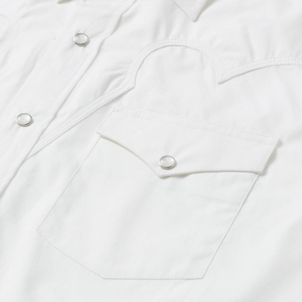 Classic Solid Snap Poplin Shirt In Optic White White | Men Stetson Western Shirts