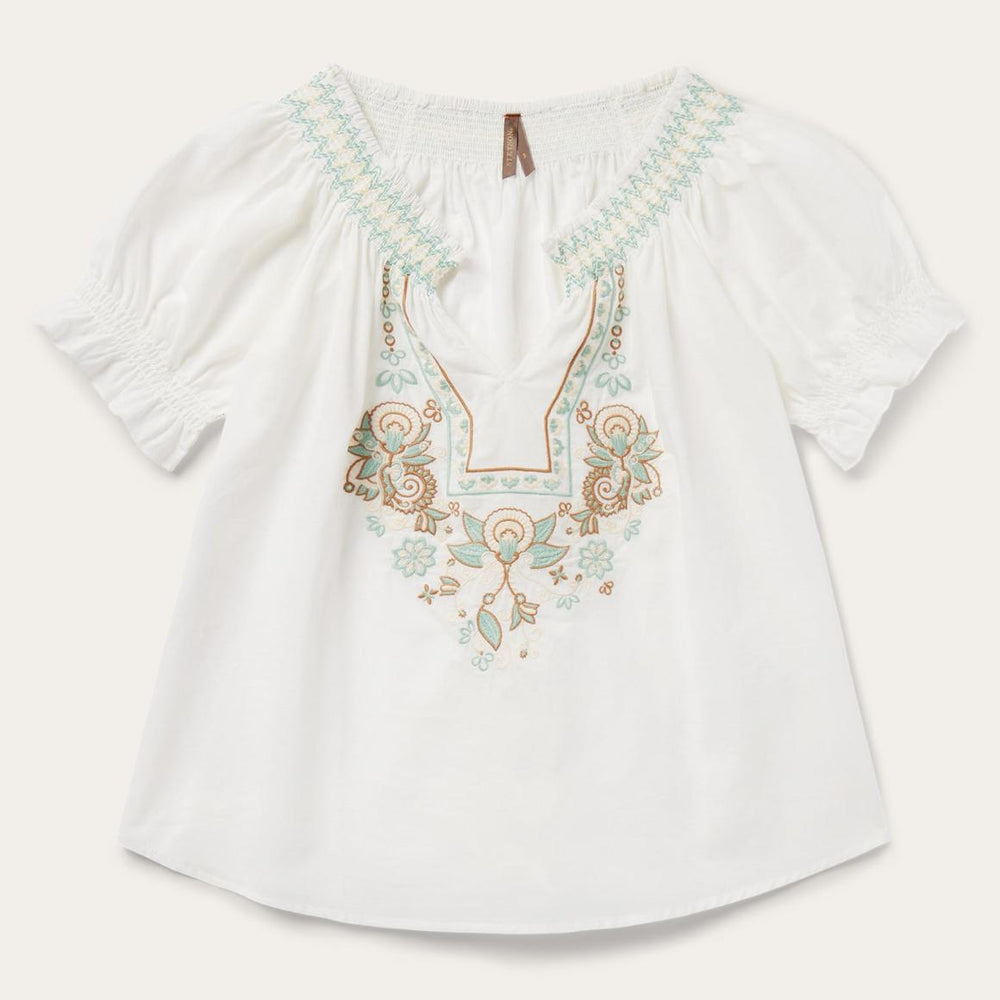 Cotton Voile Peasant Blouse White | Women Stetson Blouses