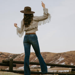 Cream Fringed Cardigan Tan | Women Stetson Fringe Jackets