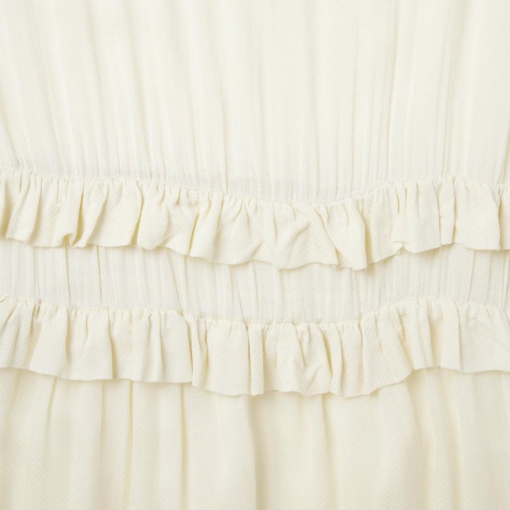 Cream Herringbone Dress White | Women Stetson Midi