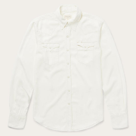 Cream Twill Shirt White | Men Stetson Western Shirts