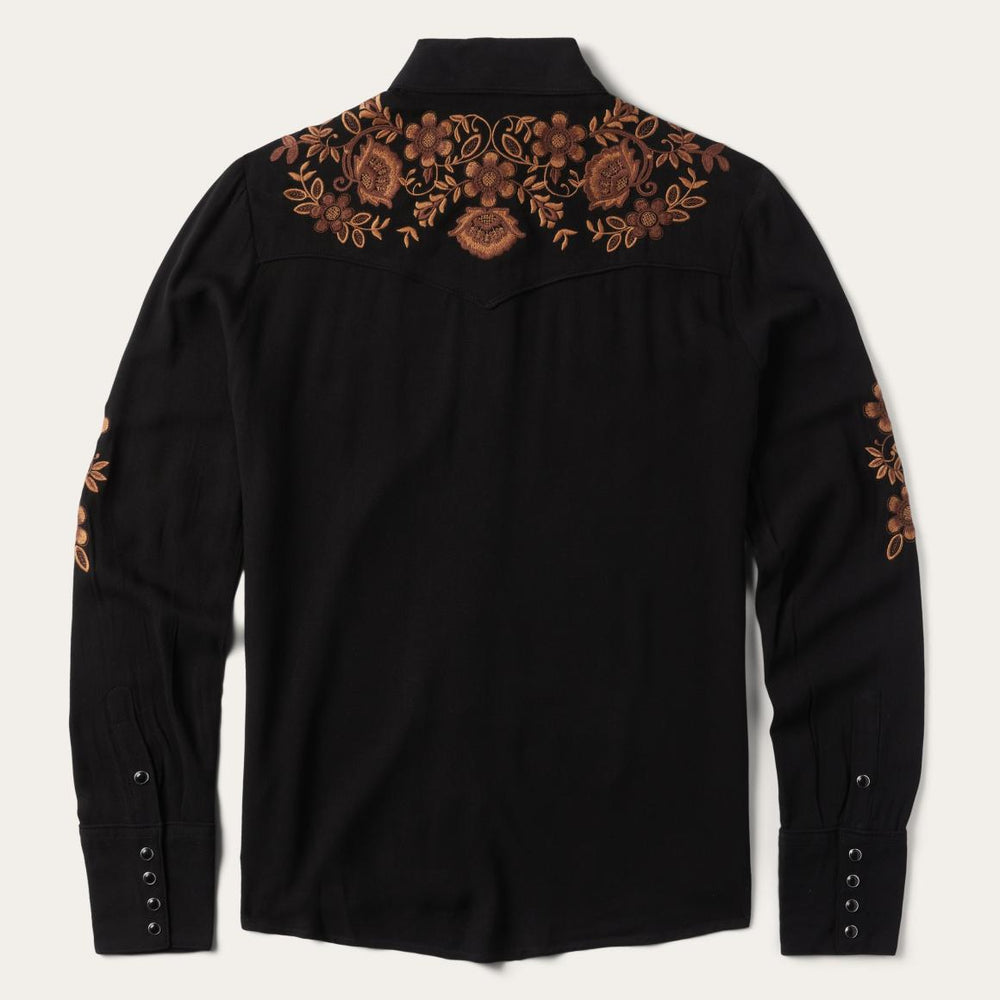 Crepe Western Shirt Black | Women Stetson Western Shirts