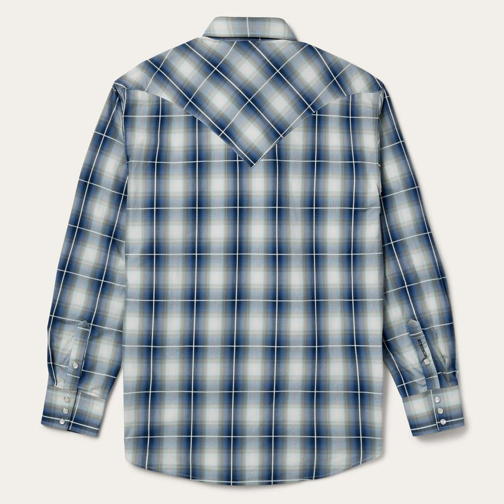 Crystal Plaid Western Shirt Blue | Men Stetson Classic Cut