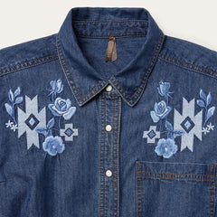 Dark Blue Denim Shirt Dress Blue | Women Stetson Mini