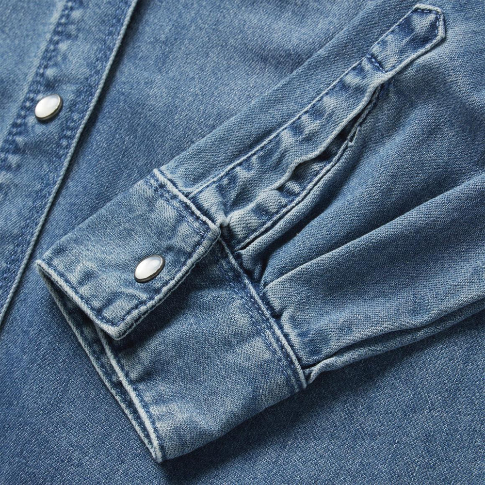 Denim Button Front Shirt Dress Blue | Women Stetson Mini