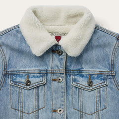 Denim Sherpa Lined Jacket Blue | Women Stetson Jackets