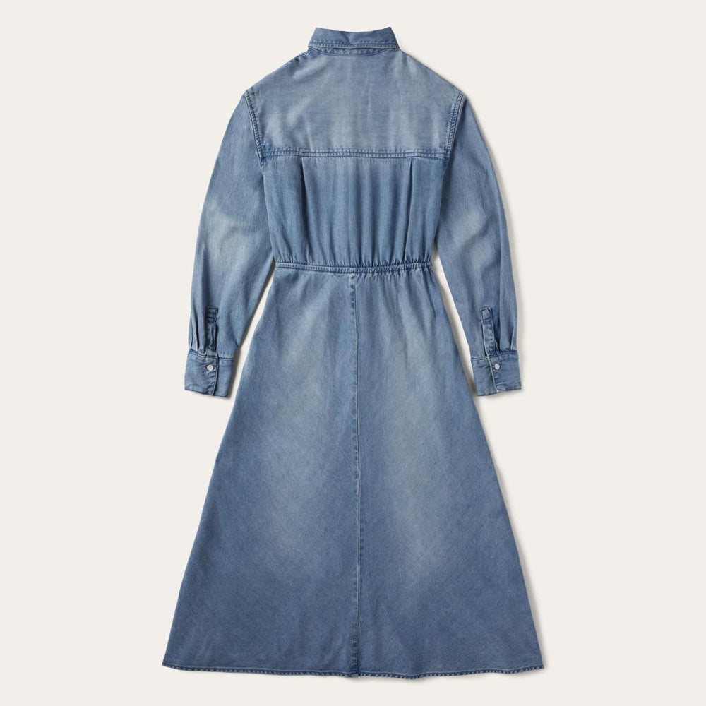 Denim Tie-Front Dress Blue | Women Stetson Midi