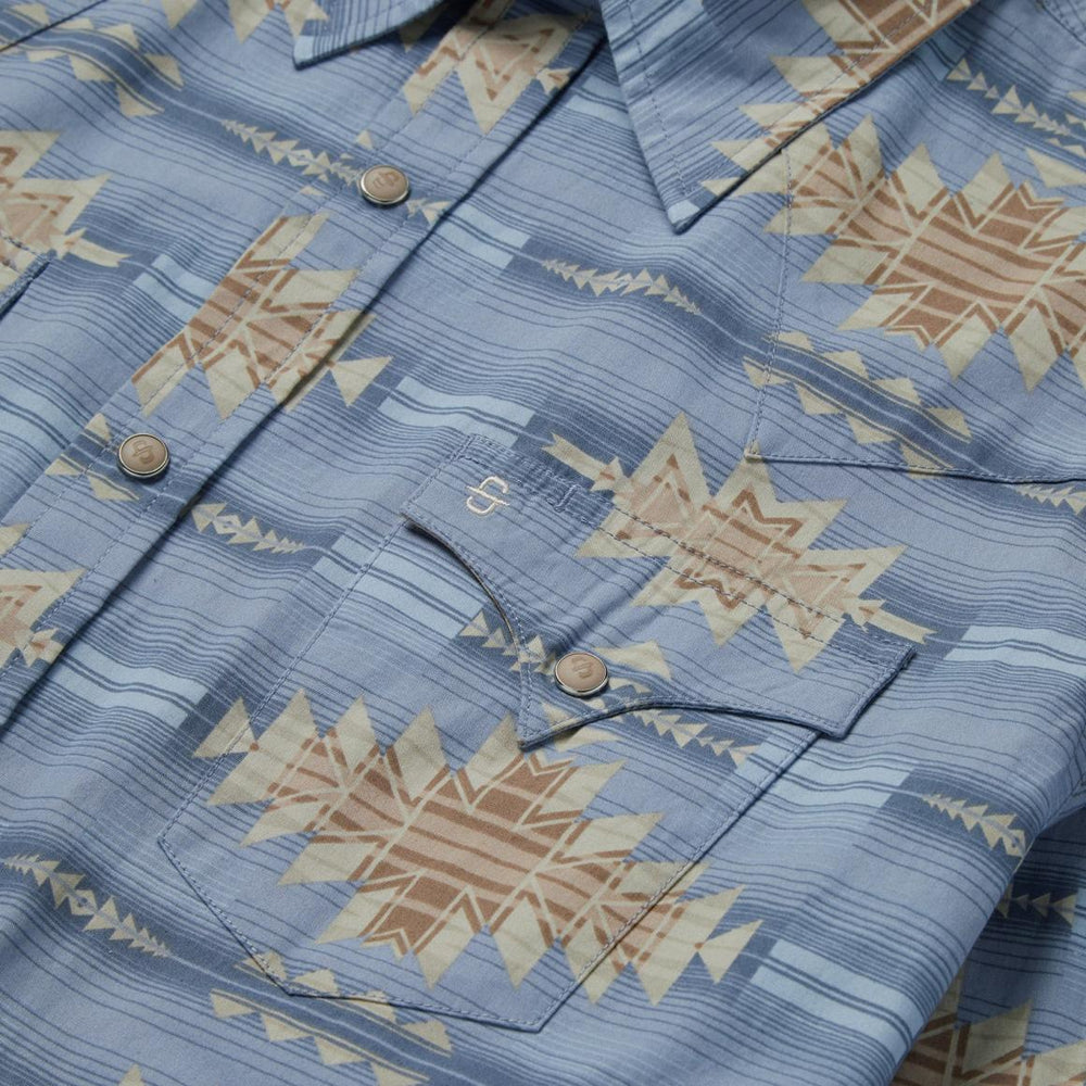 Desert Horizon Shirt Blue | Men Stetson Modern Cut