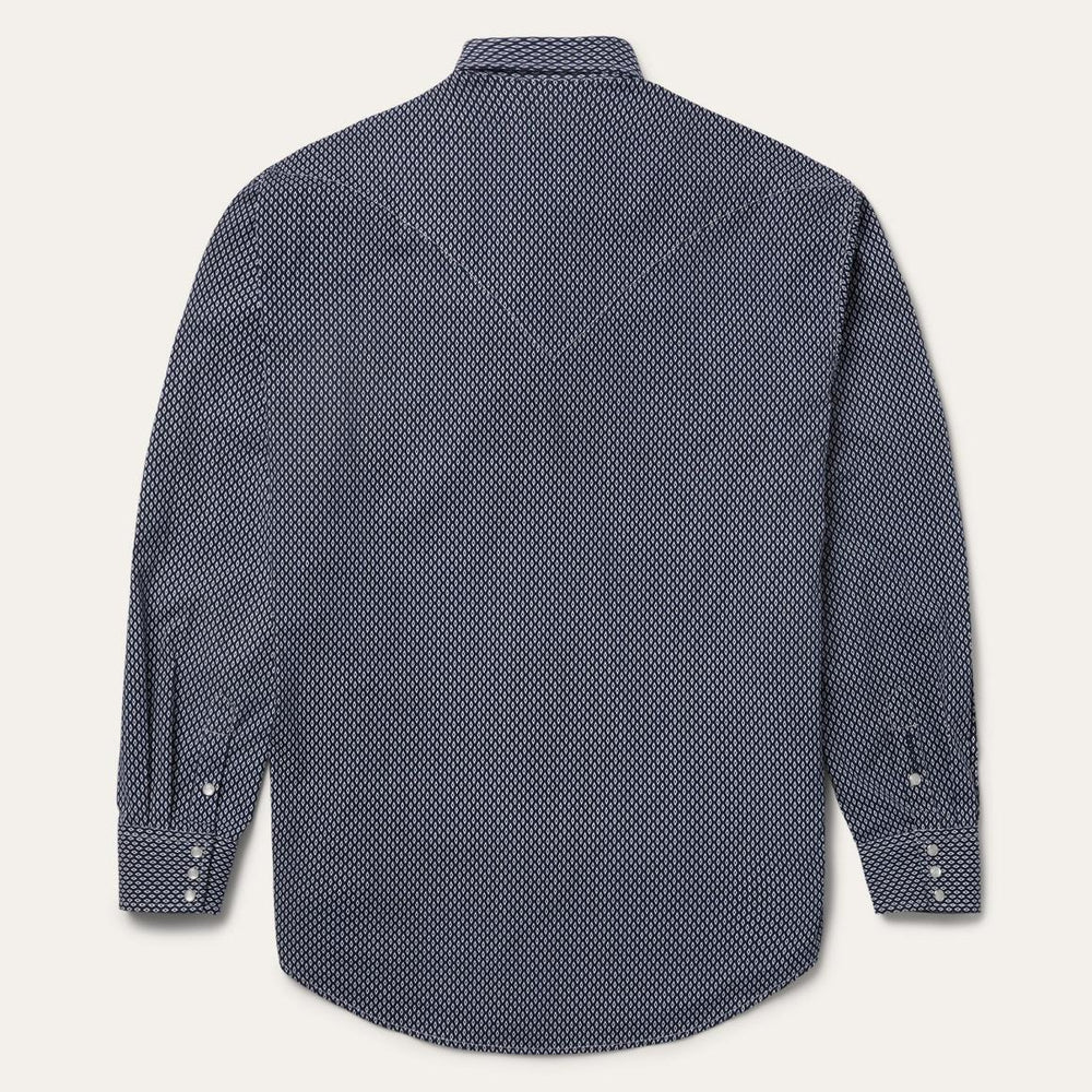 Diamond Geo Western Shirt Blue | Men Stetson Classic Cut