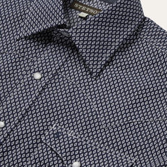 Diamond Geo Western Shirt Blue | Men Stetson Western Shirts