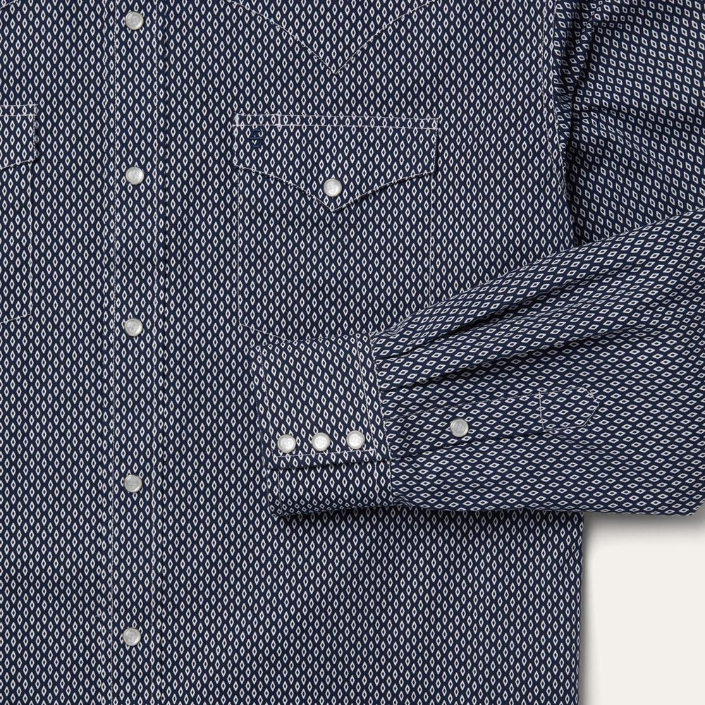 Diamond Geo Western Shirt Blue | Men Stetson Western Shirts