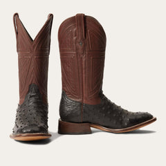 Dillon Ostrich Boots Black | Men Stetson Western