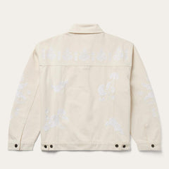 Embroidered Cream Denim Jacket White | Women Stetson Jackets