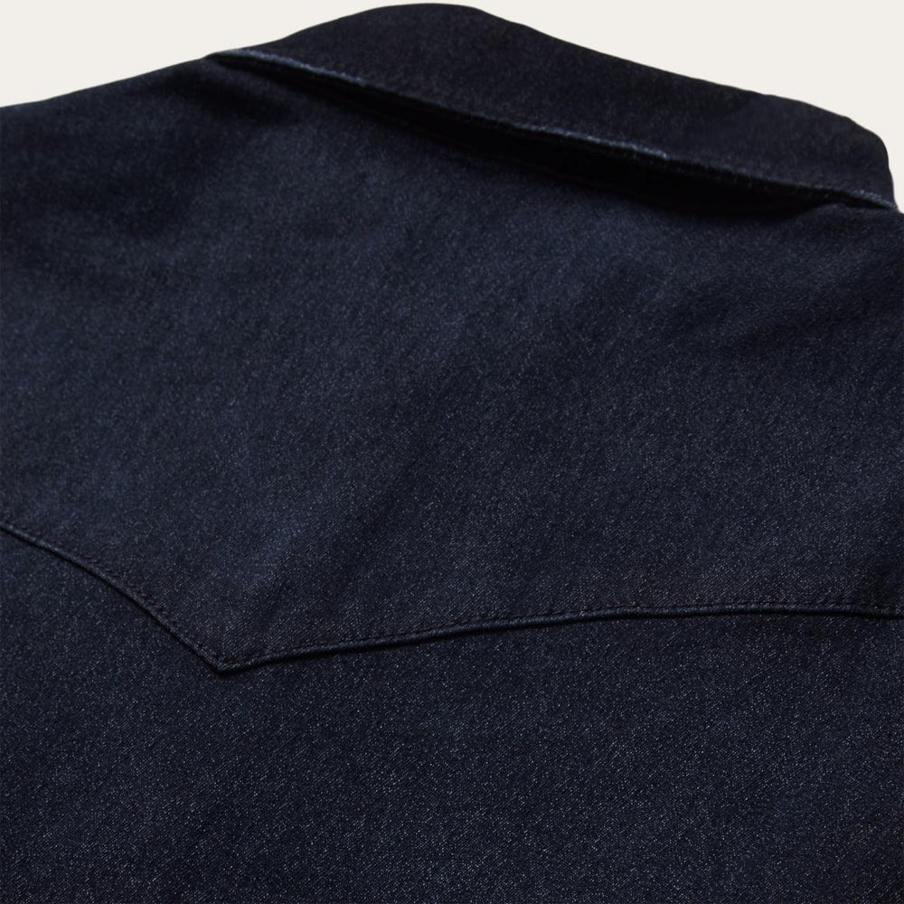 Embroidered Dark Denim Snap Front Shirt Blue | Women Stetson Denim Shirts