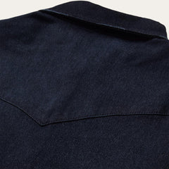 Embroidered Dark Denim Snap Front Shirt Blue | Women Stetson Western Shirts