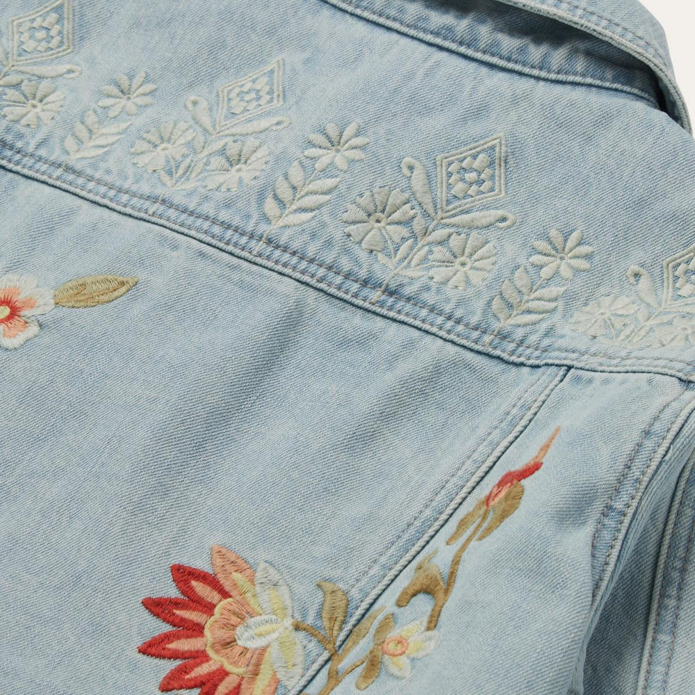 Embroidered Denim Jacket Blue | Women Stetson Jackets