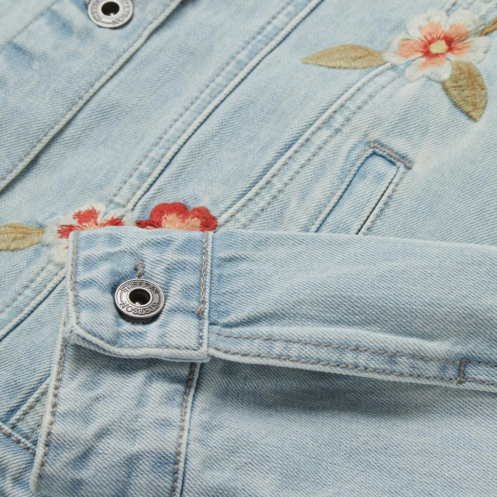 Embroidered Denim Jacket Blue | Women Stetson Jackets