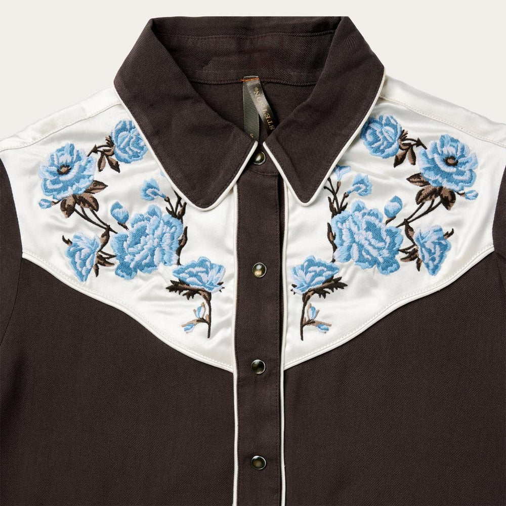 Embroidered Western Shirt Brown | Women Stetson Western Shirts