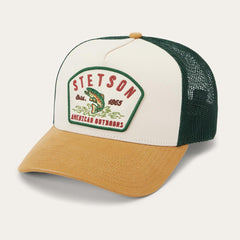 Fishing Patch Trucker Cap Off White / Tan / Green | Men/Women Stetson Caps & Truckers