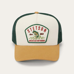 Fishing Patch Trucker Cap Off White / Tan / Green | Men/Women Stetson Caps & Truckers