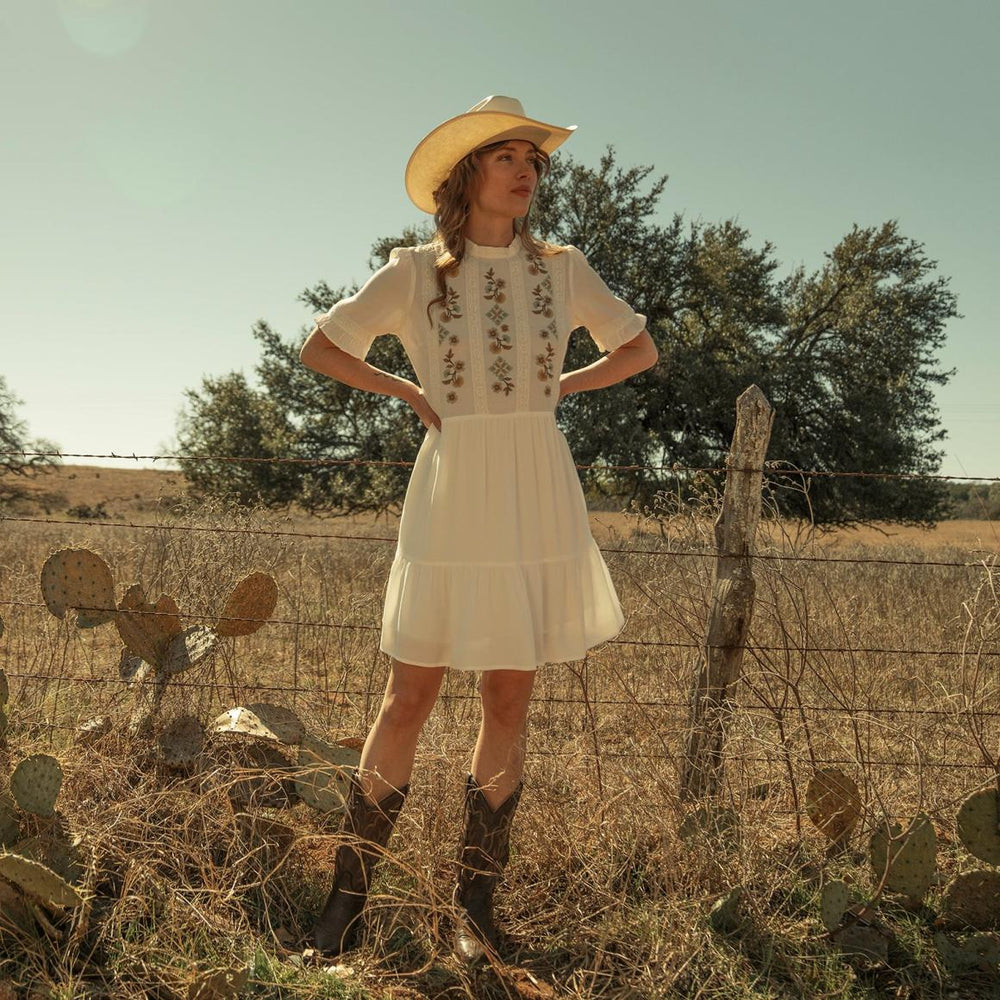 Flat Weave Dress White | Women Stetson Mini