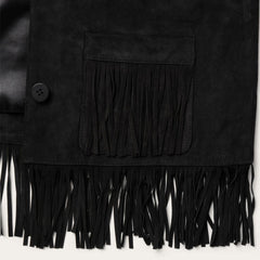 Fringe Suede Jacket Black | Women Stetson Fringe Jackets