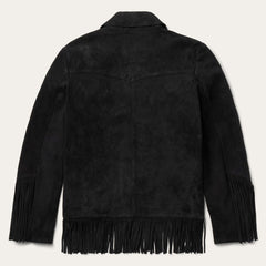 Fringe Suede Jacket Black | Women Stetson Jackets