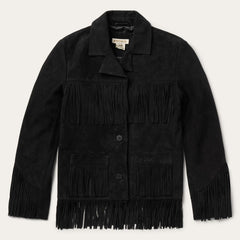 Fringe Suede Jacket Black | Women Stetson Jackets