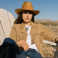 Fringe Suede Jacket Light Tan | Women Stetson Fringe Jackets
