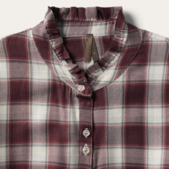 Gaucho Plaid Prairie Shirt Dress Wine | Women Stetson Midi