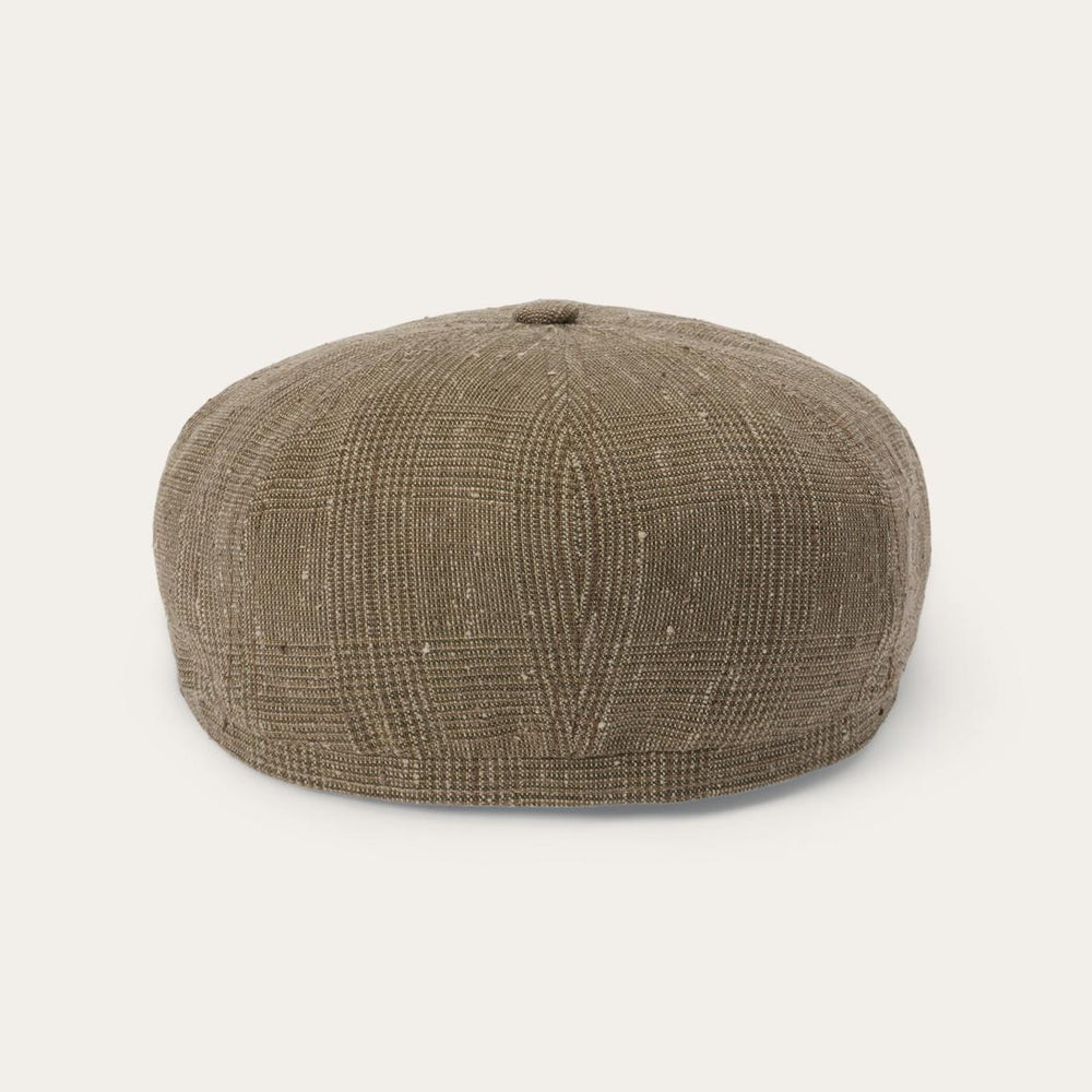 Glen Check Linen/Silk Hatteras Cap Olive Check | Men/Women Stetson Caps & Truckers