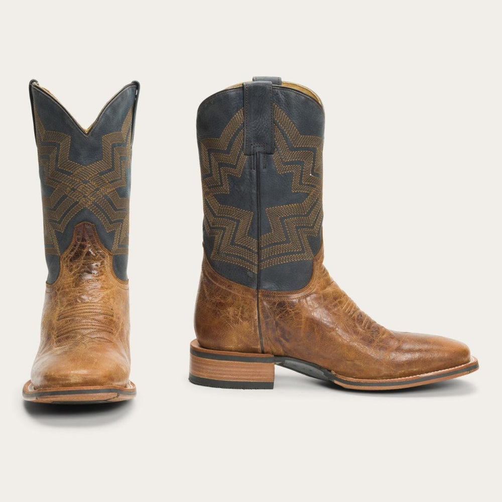 Goddard Burnished Blue & Brown Leather Boot Brown | Men Stetson Western