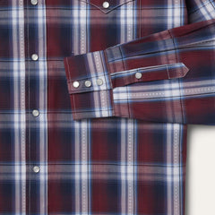 Good Luck Plaid Western Shirt Wine | Men Stetson Western Shirts