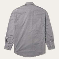 Grey Geo Print Western Shirt Grey | Men Stetson Modern Cut