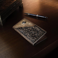 Hair-On-Hide Concho Checkbook Vintage Brown | Men Stetson Wallets