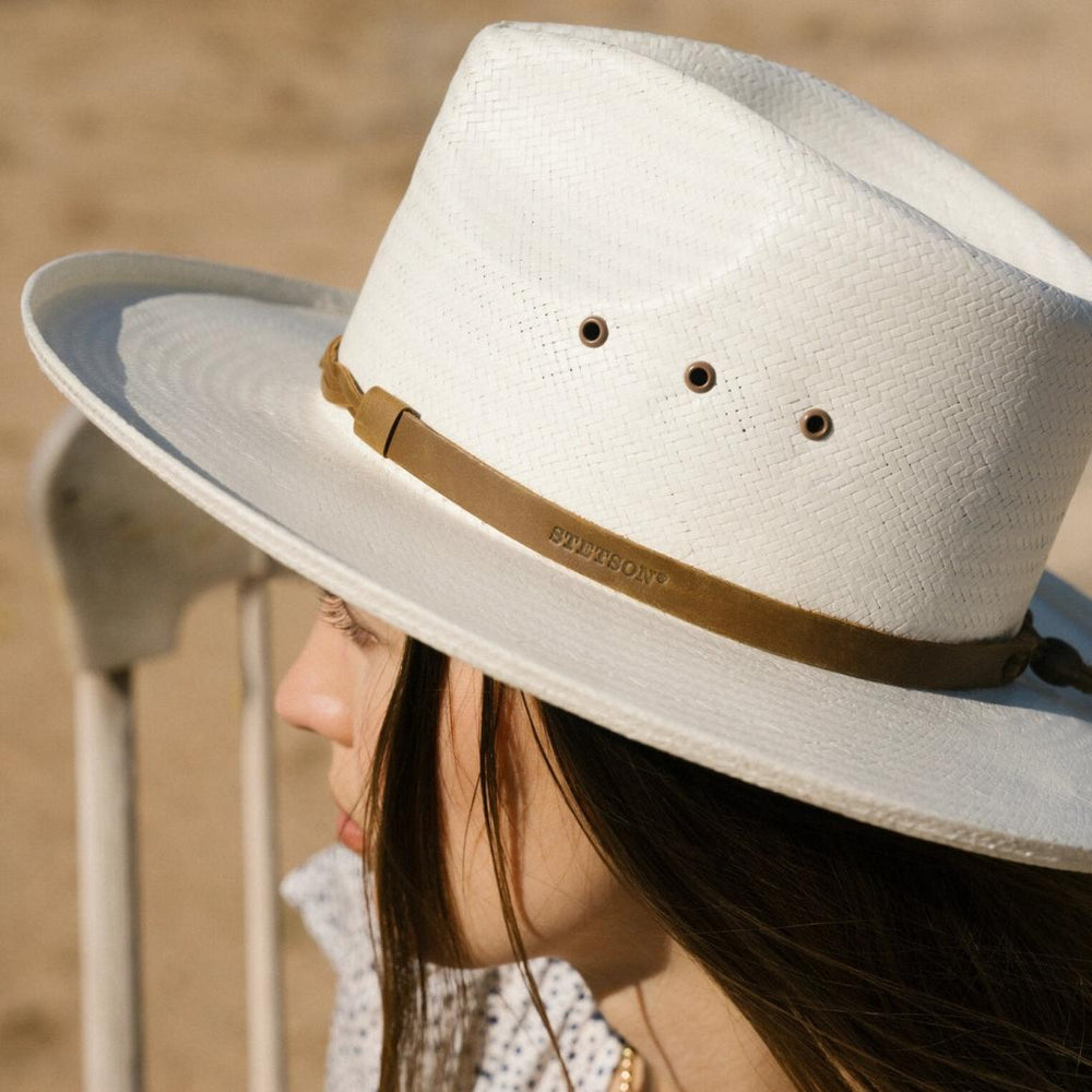 Helena Straw Fedora Natural | Men/Women Stetson Fedora