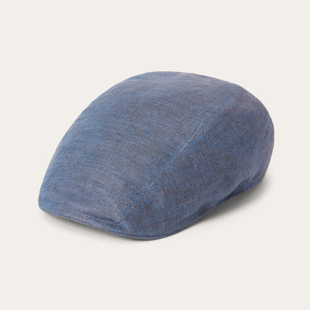 Herringbone Linen Ivy Cap Blue Herringbone | Men/Women Stetson Caps & Truckers