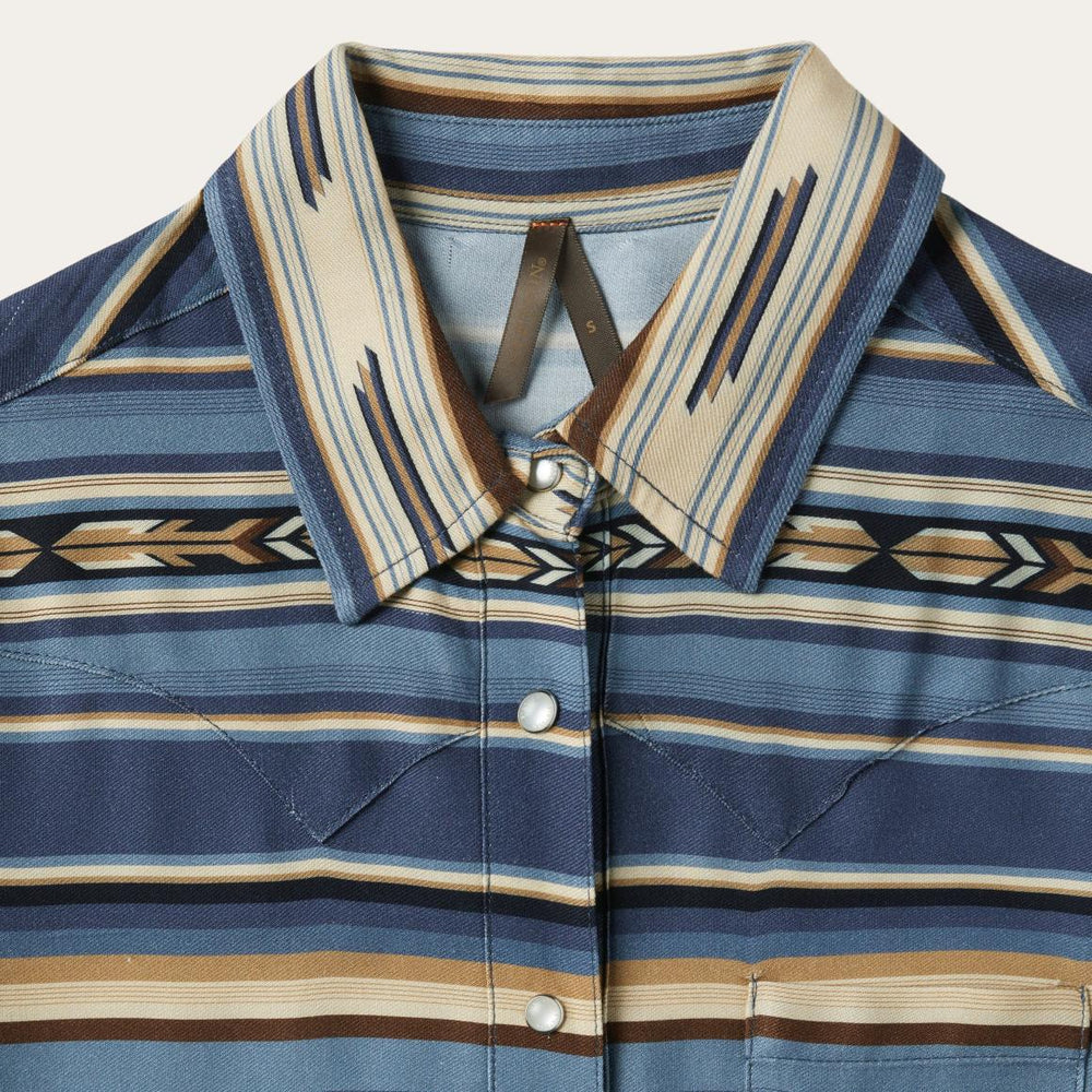 Indigo Serape Print Shirt Blue | Women Stetson Western Shirts