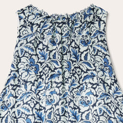 Indigo Tapestry Print Prairie Dress Blue | Women Stetson Midi