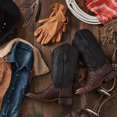 Kaycee Brown Caiman Belly Cowboy Boot Brown | Men Stetson Western