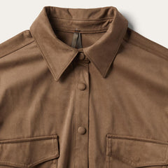 Khaki Suede Western Shirt Tan | Women Stetson Western Shirts