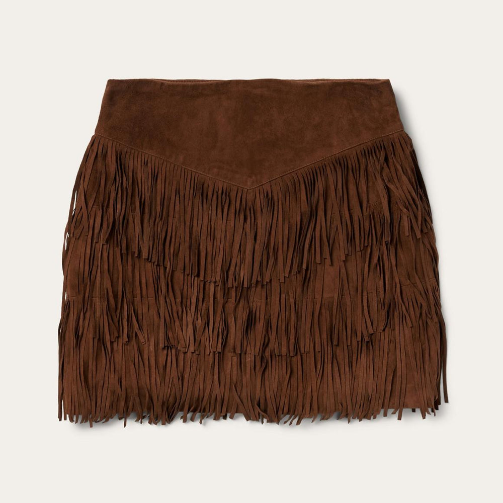 Lamb Suede Fringe Mini Skirt Brown | Women Stetson Skirts & Shorts