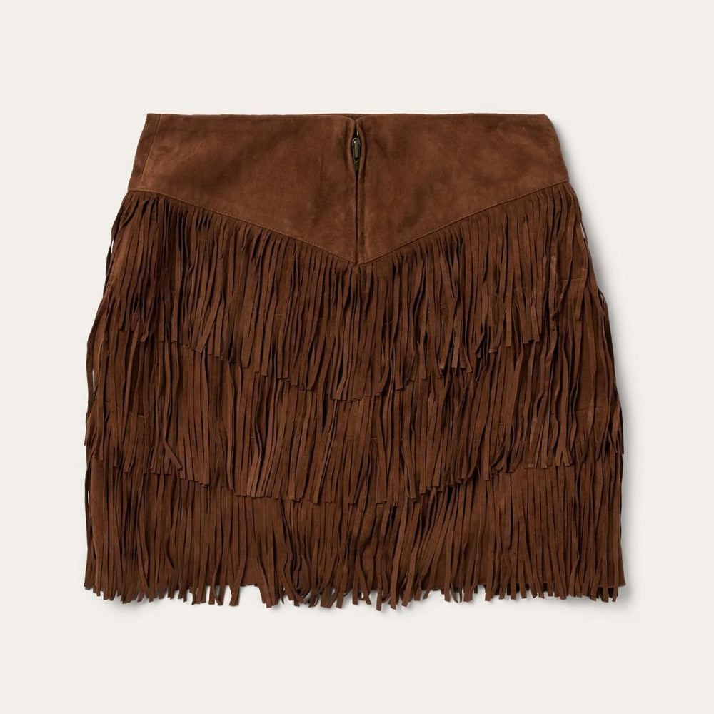 Lamb Suede Fringe Mini Skirt Brown | Women Stetson Skirts & Shorts