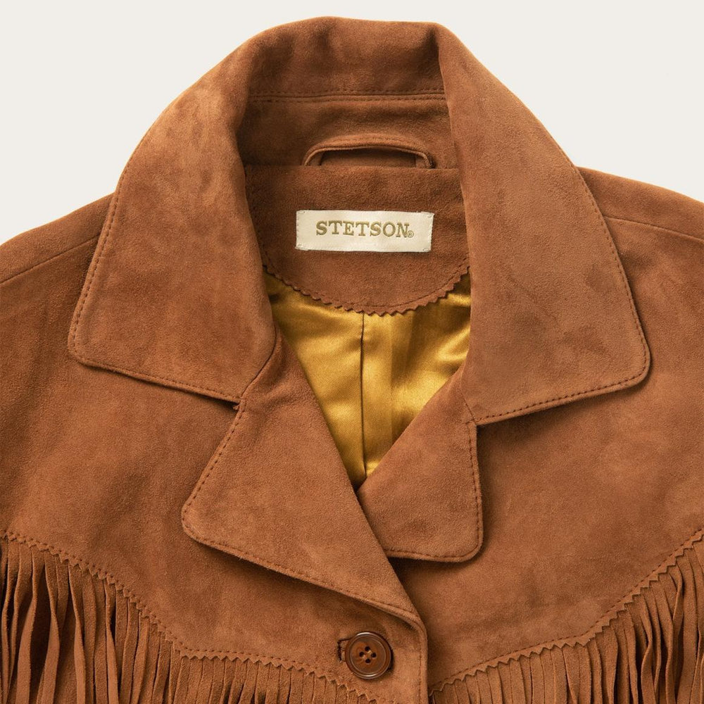 Lamb Suede Fringed Jacket Brown | Women Stetson Jackets