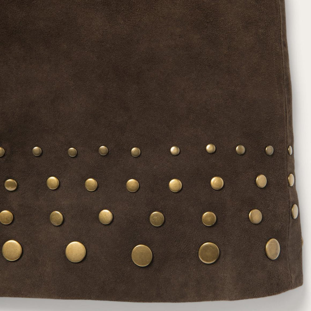 Lamb Suede Skirt With Nailheads Brown | Women Stetson Skirts & Shorts