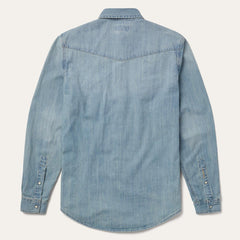 Long-Sleeved Denim Shirt Blue | Men Stetson Modern Cut