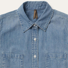 Long-Sleeved Denim Shirt Blue | Women Stetson Denim Shirts