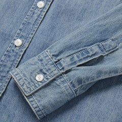 Long-Sleeved Denim Shirt Blue | Women Stetson Denim Shirts