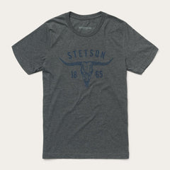 Longhorn Graphic Tee Grey | Men Stetson Tees