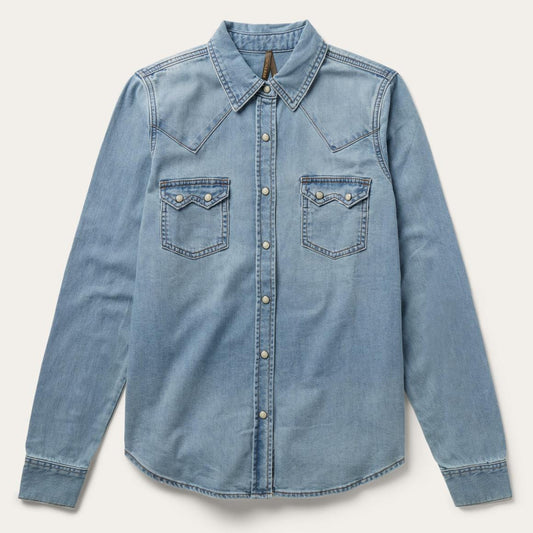 Loose Fit Denim Shirt Blue | Women Stetson Denim Shirts